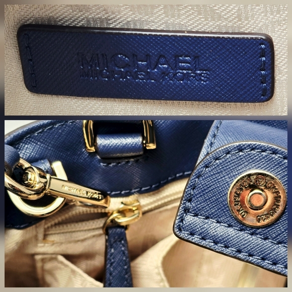Michael Kors Hailee XS Crossbody Satchel in Navy Floral with Gold-tone Hardware - Picture 10 of 16